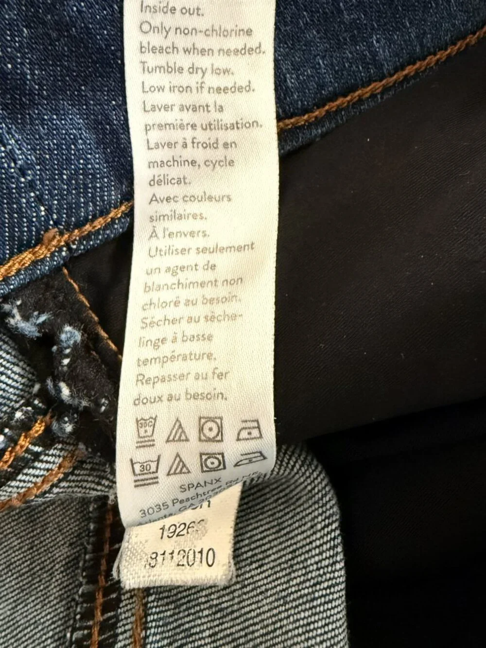 SPANX Distressed Demin Skinny Frayed Leg Pull-On Jeans - Size XL/TG